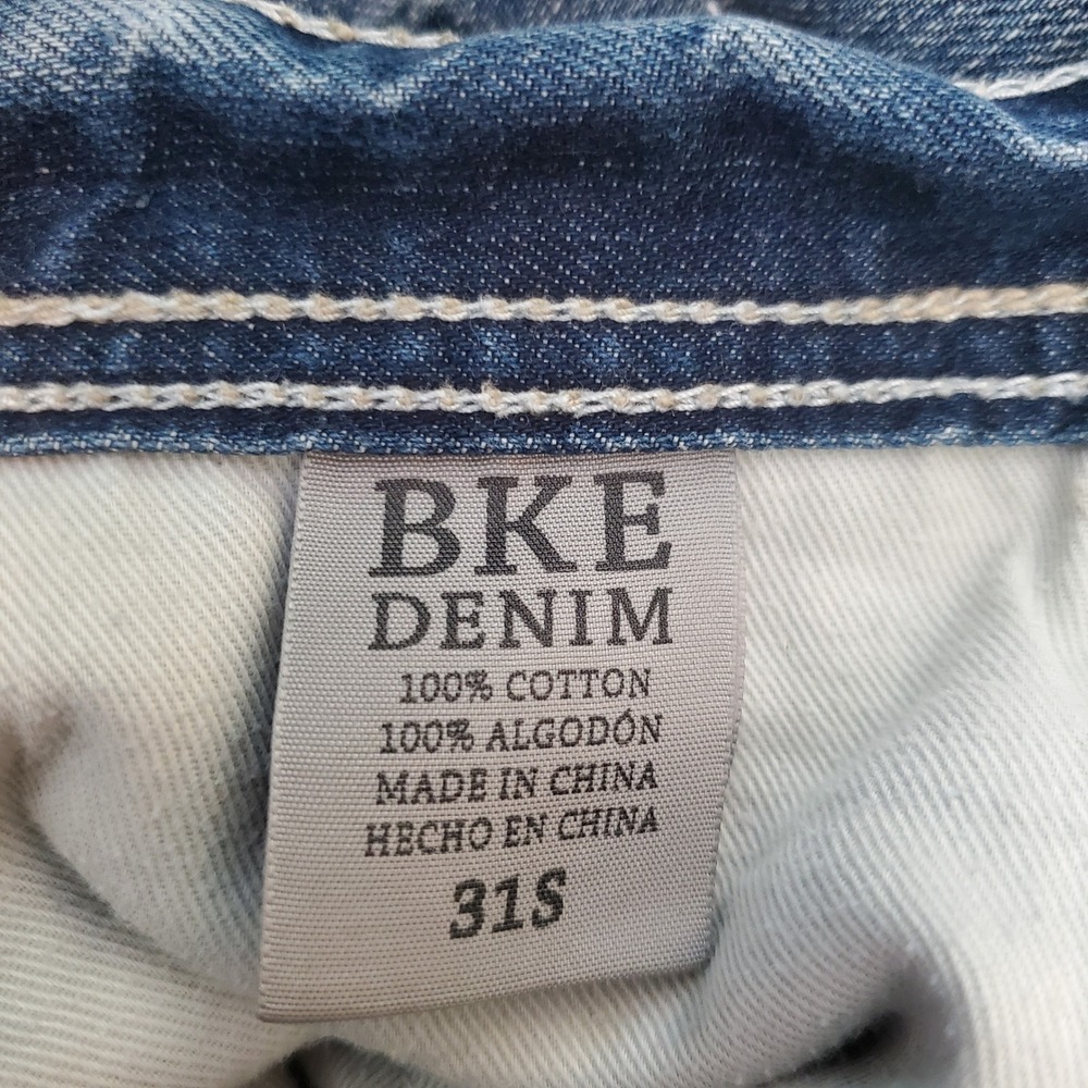 BKE Derek Straight Leg Distressed Stretch Denim Jeans Men's Size 31S - Picture 3 of 12